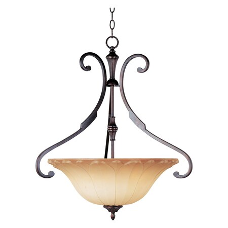 Maxim Three Light Oil Rubbed Bronze Wilshire Glass Up Pendant 13503WSOI